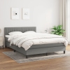 vidaXL Cama box spring con colchón tela gris oscuro 140x200 cm