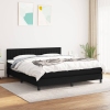 Cama box spring con colchón tela negro 160x200 cm