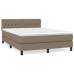 Cama box spring con colchón tela gris taupe 140x200 cm
