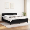 Cama box spring con colchón tela negro 160x200 cm