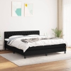 Cama box spring con colchón tela negro 180x200 cm