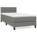 Cama box spring con colchón tela gris oscuro 90x190 cm