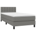 Cama box spring con colchón tela gris oscuro 90x190 cm