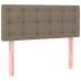 Cama box spring con colchón tela gris taupe 90x190 cm
