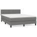 Cama box spring con colchón tela gris oscuro 140x190 cm