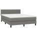 Cama box spring con colchón tela gris oscuro 140x190 cm