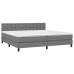 Cama box spring con colchón tela gris oscuro 200x200 cm