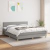 Cama box spring con colchón tela gris claro 180x200 cm