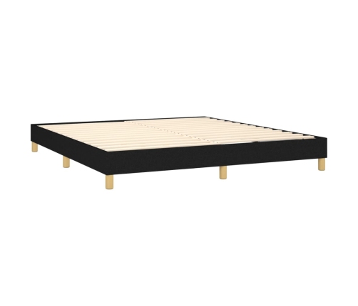 Cama box spring con colchón tela negro 180x200 cm