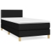 Cama box spring con colchón tela negro 80x200 cm