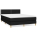 Cama box spring con colchón tela negro 140x190 cm