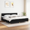 Cama box spring con colchón tela negro 200x200 cm