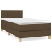 Cama box spring con colchón tela marrón oscuro 90x190 cm