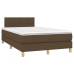 Cama box spring con colchón tela marrón oscuro 120x200 cm