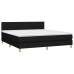 Cama box spring con colchón tela negro 160x200 cm