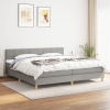 Cama box spring con colchón tela gris claro 200x200 cm