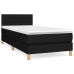 Cama box spring con colchón tela negro 90x200 cm