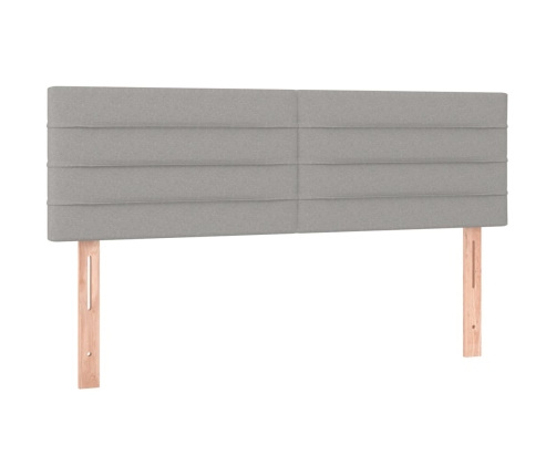 Cama box spring con colchón tela gris claro 140x190 cm