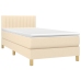 Cama box spring con colchón tela color crema 80x200 cm