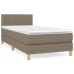 Cama box spring con colchón tela gris taupe 90x190 cm