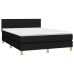 Cama box spring con colchón tela negro 140x190 cm