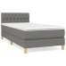 Cama box spring con colchón tela gris oscuro 90x200 cm