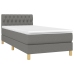 Cama box spring con colchón tela gris oscuro 90x200 cm