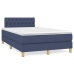 Cama box spring con colchón tela azul 120x200 cm