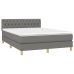 Cama box spring con colchón tela gris oscuro 140x200 cm