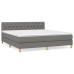Cama box spring con colchón tela gris oscuro 160x200 cm