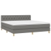 Cama box spring con colchón tela gris oscuro 160x200 cm