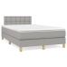 Cama box spring con colchón tela gris claro 120x200 cm