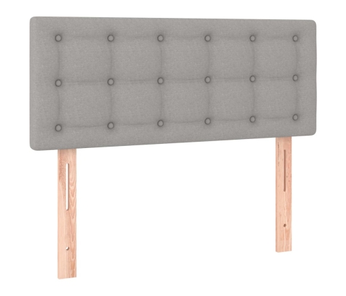 Cama box spring con colchón tela gris claro 120x200 cm