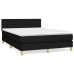 Cama box spring con colchón tela negro 140x190 cm