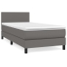 Cama box spring con colchón cuero sintético gris 80x200 cm