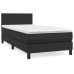 Cama box spring con colchón cuero sintético negro 90x190 cm