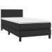 Cama box spring con colchón cuero sintético negro 90x190 cm