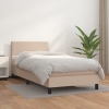 Cama box spring con colchón cuero sintético capuchino 90x200 cm