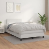 Cama box spring con colchón cuero sintético blanco 120x200 cm