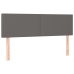 Cama box spring con colchón cuero sintético gris 140x190 cm