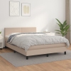 Cama box spring con colchón cuero sintético capuchino 140x190cm