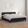 Cama box spring con colchón cuero sintético negro 160x200 cm