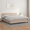 Cama box spring con colchón cuero sintético capuchino 160x200cm