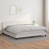 Cama box spring con colchón cuero sintético blanco 200x200 cm