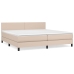 Cama box spring con colchón cuero sintético capuchino 200x200cm