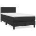 Cama box spring con colchón cuero sintético negro 80x200 cm