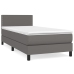 Cama box spring con colchón cuero sintético gris 80x200 cm