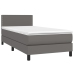 Cama box spring con colchón cuero sintético gris 80x200 cm