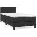 Cama box spring con colchón cuero sintético negro 90x190 cm