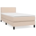 Cama box spring con colchón cuero sintético capuchino 90x200 cm